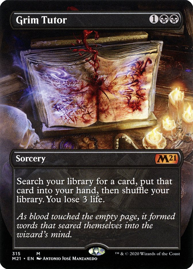 Grim Tutor (Borderless Alternate Art) [Core Set 2021] MTG Single Magic: The Gathering    | Red Claw Gaming