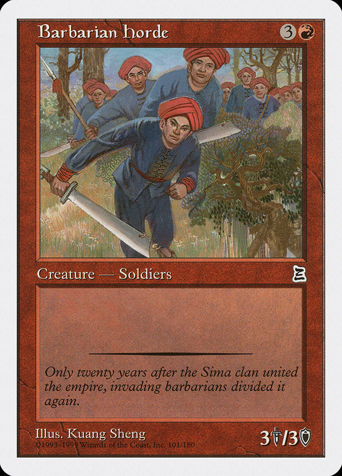 Barbarian Horde [Portal Three Kingdoms] MTG Single Magic: The Gathering    | Red Claw Gaming