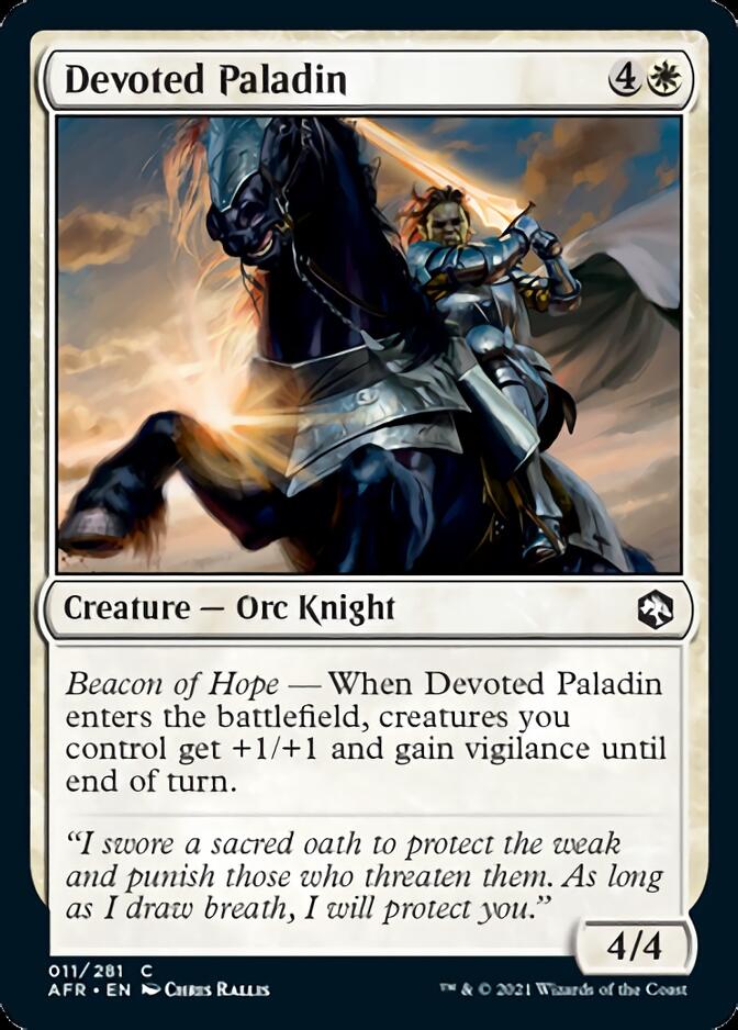 Devoted Paladin [Dungeons & Dragons: Adventures in the Forgotten Realms] MTG Single Magic: The Gathering    | Red Claw Gaming