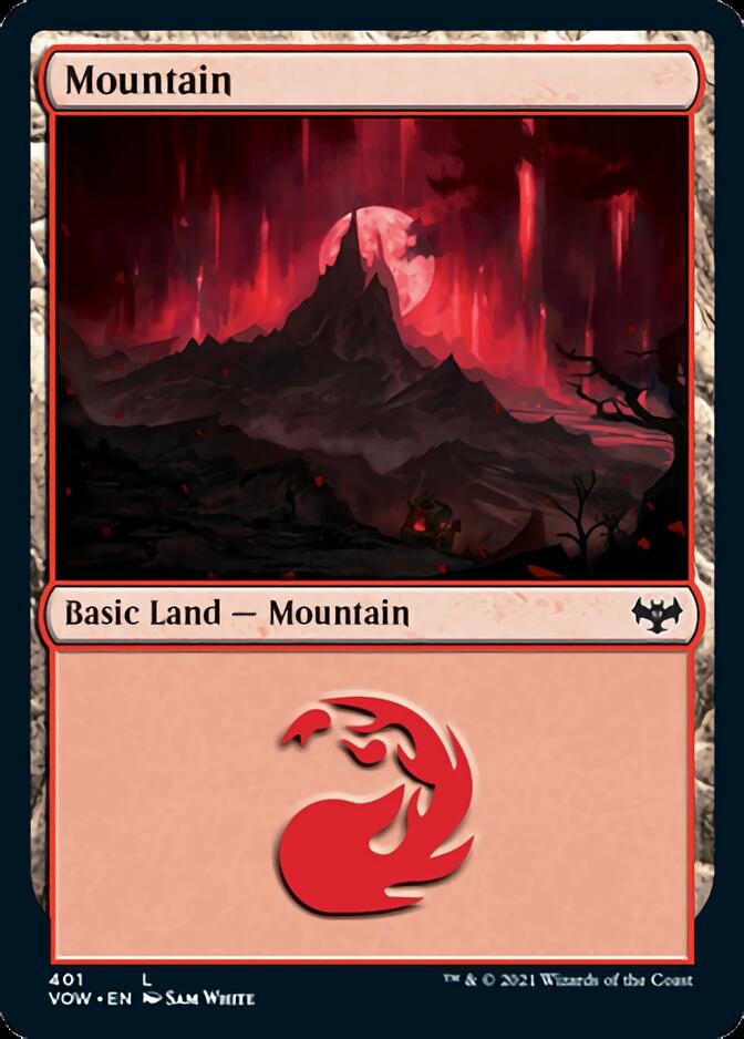 Mountain (401) [Innistrad: Crimson Vow] MTG Single Magic: The Gathering    | Red Claw Gaming