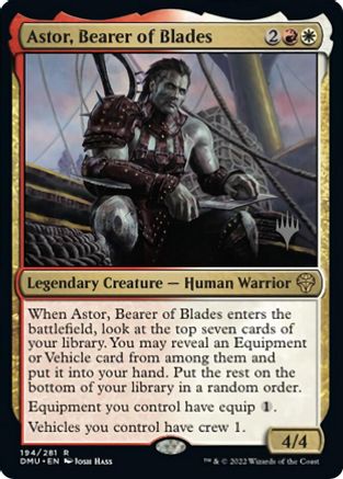 Astor, Bearer of Blades (Promo Pack) [Dominaria United Promos] MTG Single Magic: The Gathering    | Red Claw Gaming