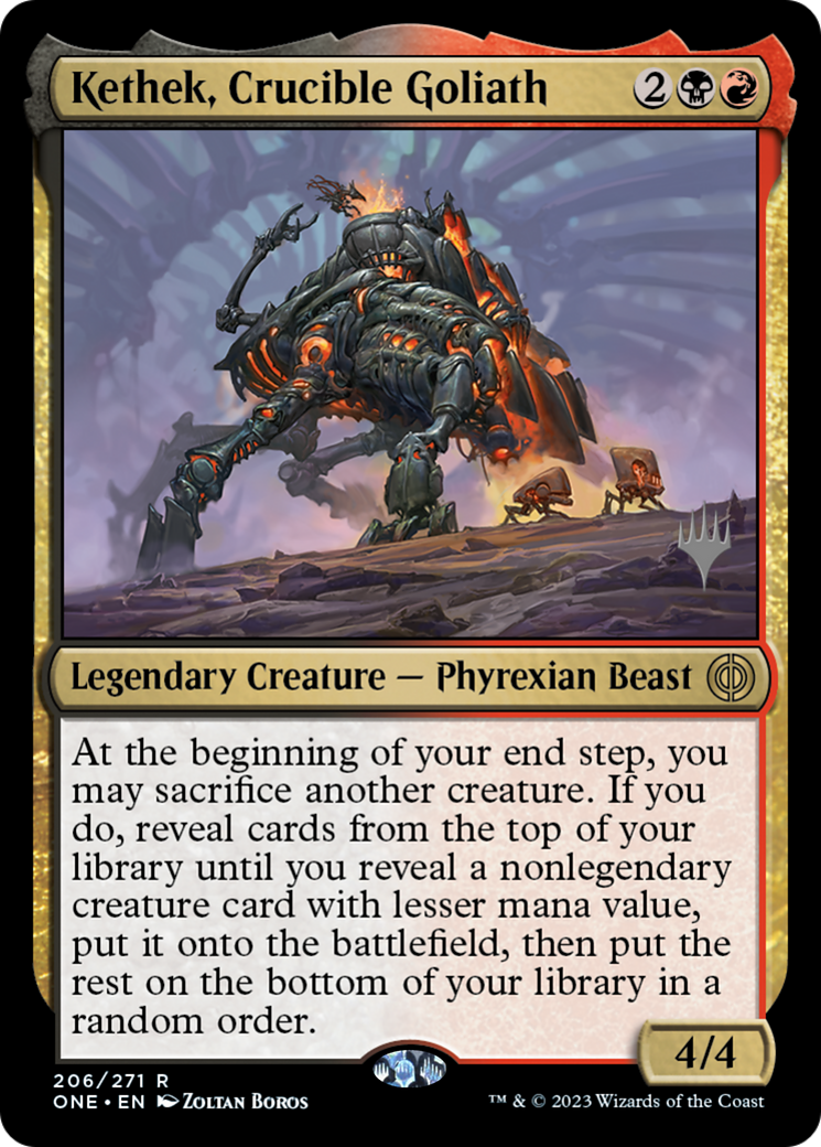 Kethek, Crucible Goliath (Promo Pack) [Phyrexia: All Will Be One Promos] MTG Single Magic: The Gathering    | Red Claw Gaming