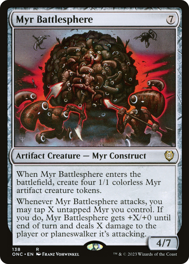 Myr Battlesphere [Phyrexia: All Will Be One Commander] MTG Single Magic: The Gathering    | Red Claw Gaming