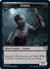 Zombie // Zombie Double-Sided Token (005 MIC/005 MID) [Innistrad: Midnight Hunt Commander Tokens] MTG Single Magic: The Gathering    | Red Claw Gaming