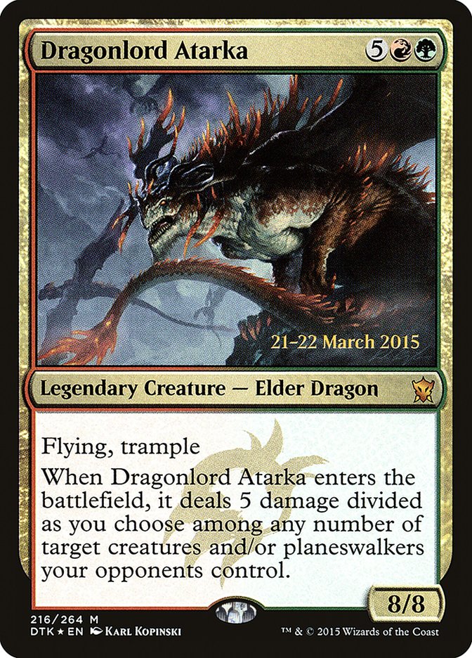 Dragonlord Atarka [Dragons of Tarkir Prerelease Promos] MTG Single Magic: The Gathering    | Red Claw Gaming