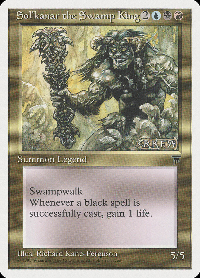 Sol'kanar the Swamp King [Chronicles] MTG Single Magic: The Gathering    | Red Claw Gaming