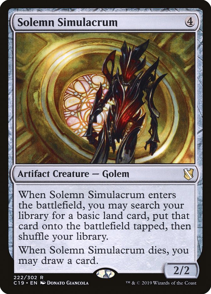 Solemn Simulacrum [Commander 2019] MTG Single Magic: The Gathering    | Red Claw Gaming