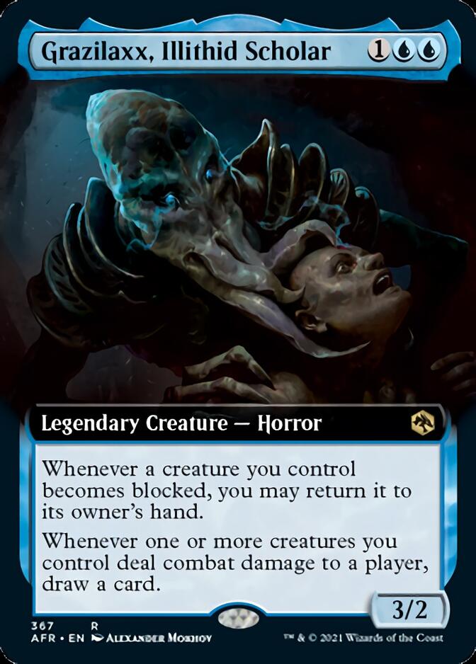 Grazilaxx, Illithid Scholar (Extended Art) [Dungeons & Dragons: Adventures in the Forgotten Realms] MTG Single Magic: The Gathering    | Red Claw Gaming