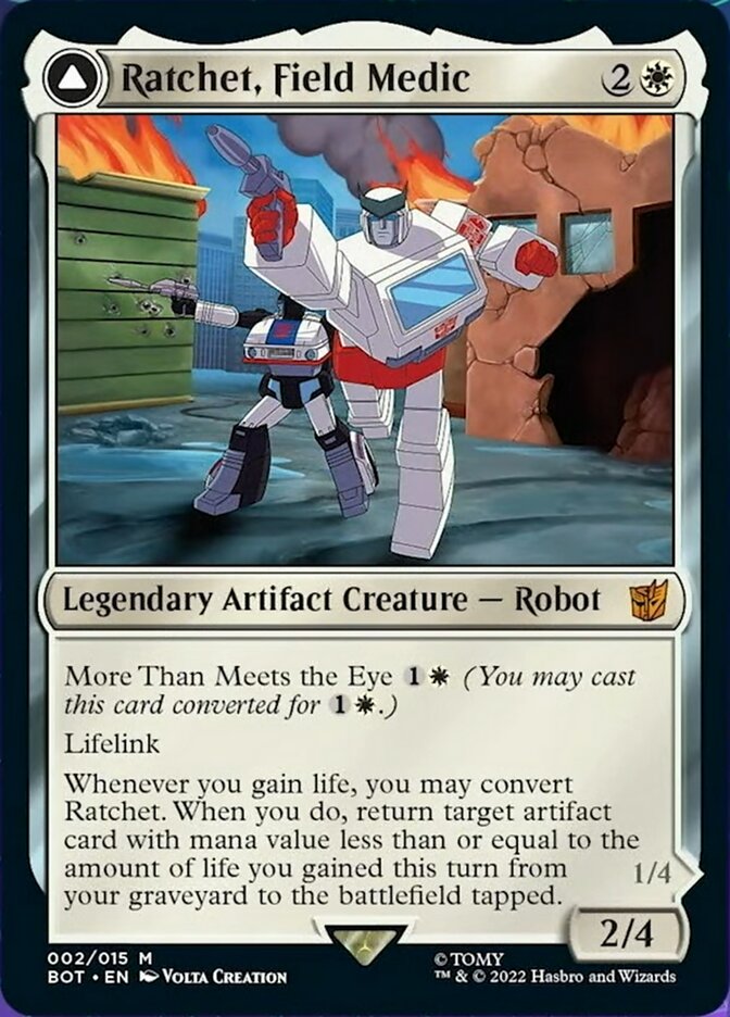 Ratchet, Field Medic // Ratchet, Rescue Racer [Transformers] MTG Single Magic: The Gathering    | Red Claw Gaming