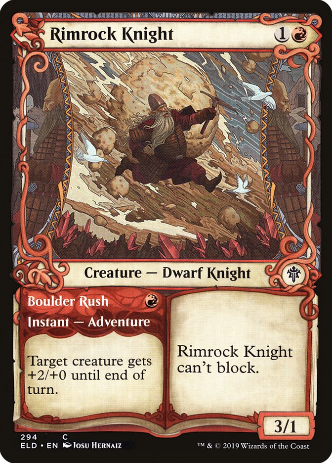 Rimrock Knight // Boulder Rush (Showcase) [Throne of Eldraine] MTG Single Magic: The Gathering    | Red Claw Gaming