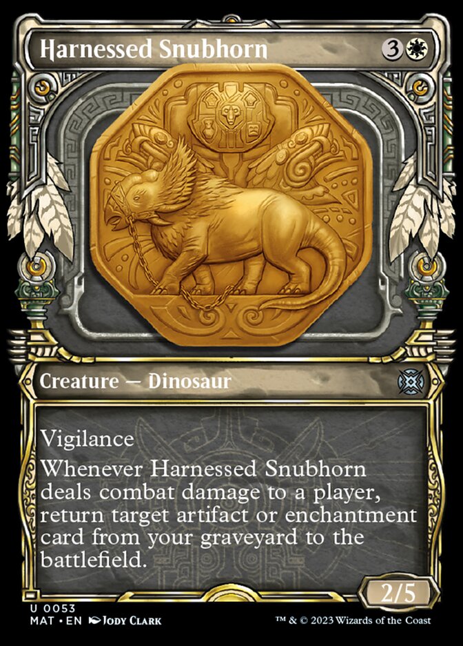 Harnessed Snubhorn (Showcase) [March of the Machine: The Aftermath] MTG Single Magic: The Gathering    | Red Claw Gaming