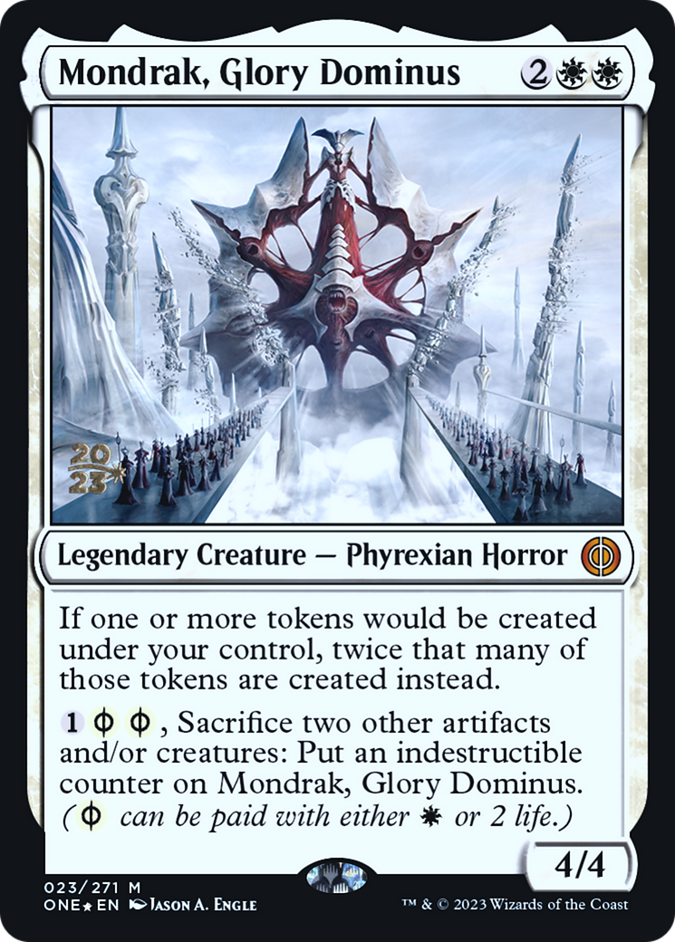 Mondrak, Glory Dominus [Phyrexia: All Will Be One Prerelease Promos] MTG Single Magic: The Gathering    | Red Claw Gaming