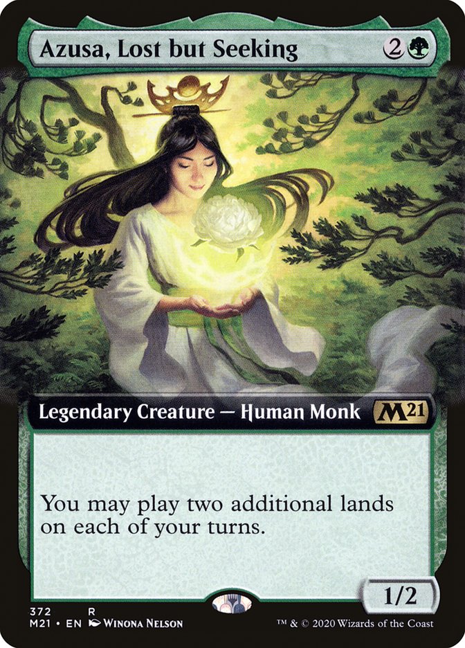 Azusa, Lost but Seeking (Extended Art) [Core Set 2021] MTG Single Magic: The Gathering    | Red Claw Gaming