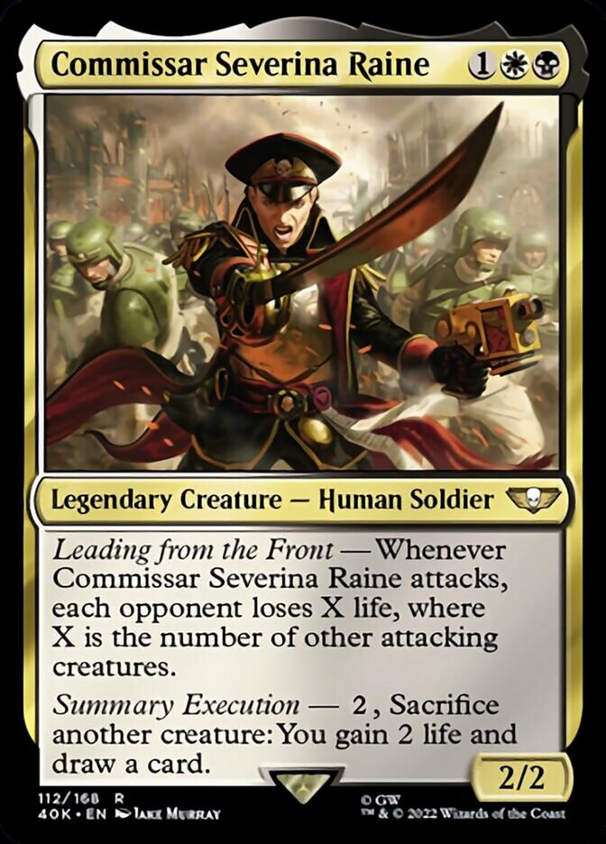 Commissar Severina Raine (Surge Foil) [Warhammer 40,000] MTG Single Magic: The Gathering    | Red Claw Gaming