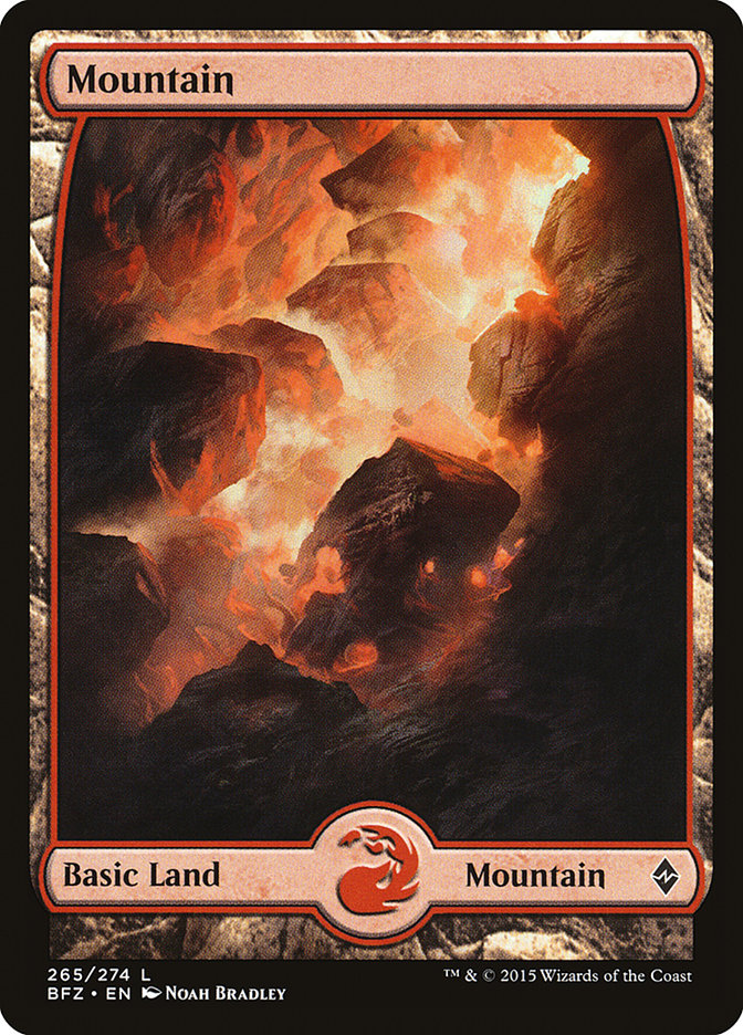 Mountain (265) (Full Art) [Battle for Zendikar] MTG Single Magic: The Gathering    | Red Claw Gaming
