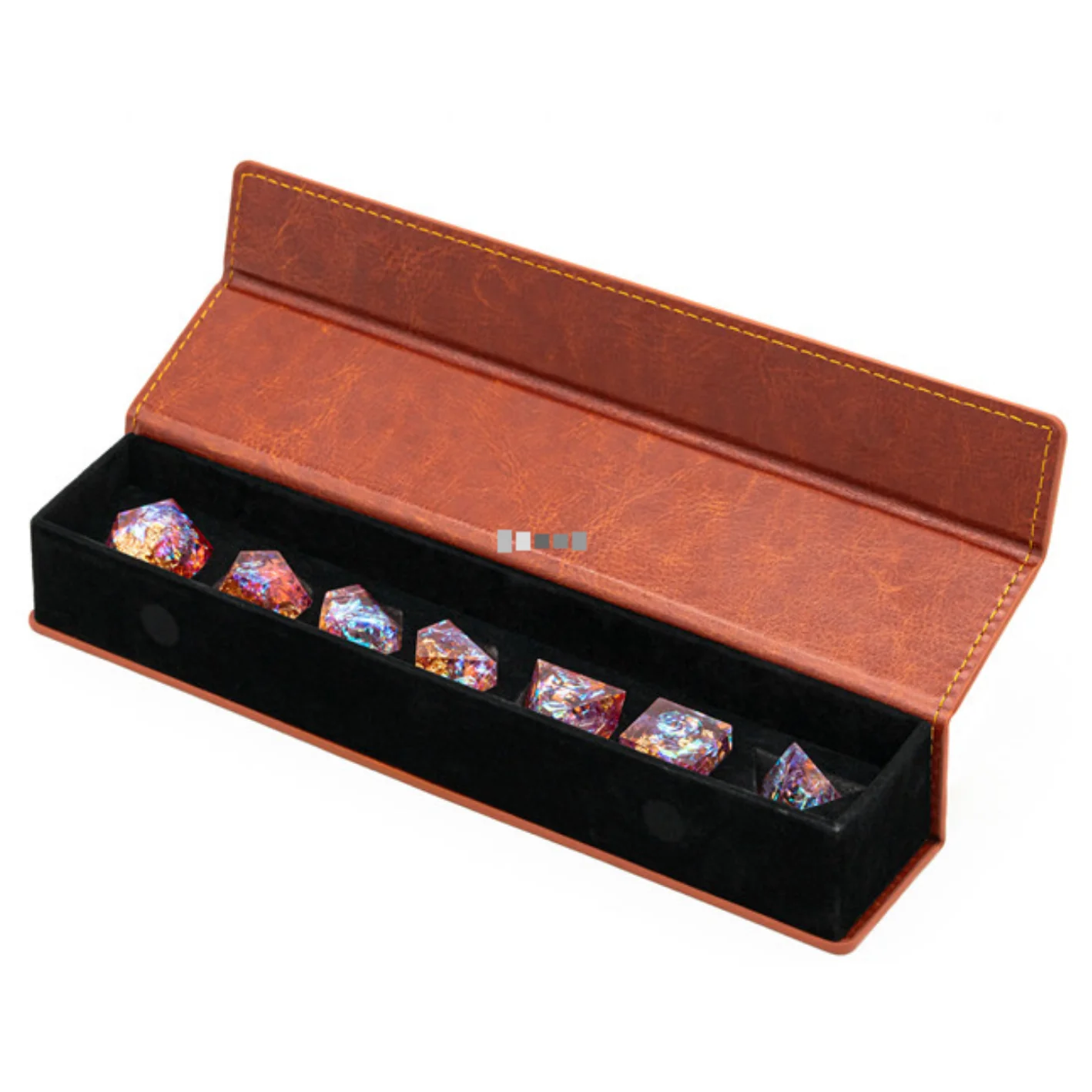 Magnetic Dice Vault - Brown Leatherette Dice & Counters Foam Brain Games    | Red Claw Gaming