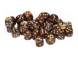 Lustrous Gold/Silver 12mm D6 Dice Chessex    | Red Claw Gaming