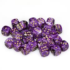 Vortex Purple/Gold 12mm D6 Dice Chessex    | Red Claw Gaming