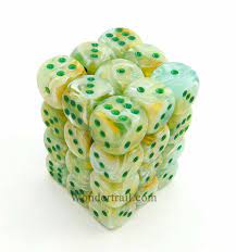 Marble Green/Dark Green 12mm D6 Dice Chessex    | Red Claw Gaming