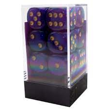 Borealis Royal Purple/Gold 16mm D6 Luminary Effect Dice Chessex    | Red Claw Gaming