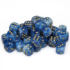 Phantom Teal/Gold 12mm D6 Dice Chessex    | Red Claw Gaming