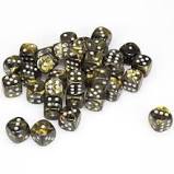 Leaf Black Gold/Silver 12mm D6 Dice Chessex    | Red Claw Gaming