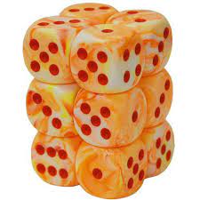 Sunburst/Red 16mm D6 Dice Chessex    | Red Claw Gaming