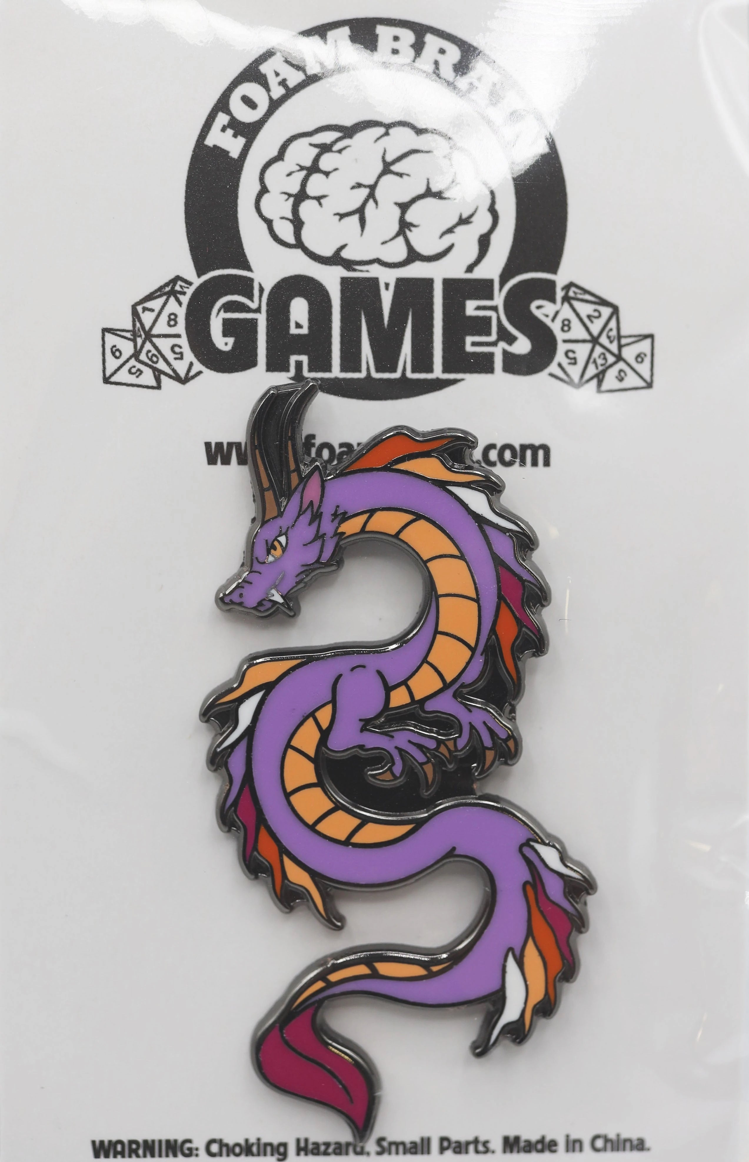 Pride Dragon Pins - Community Lesbian Pins Foam Brain Games    | Red Claw Gaming