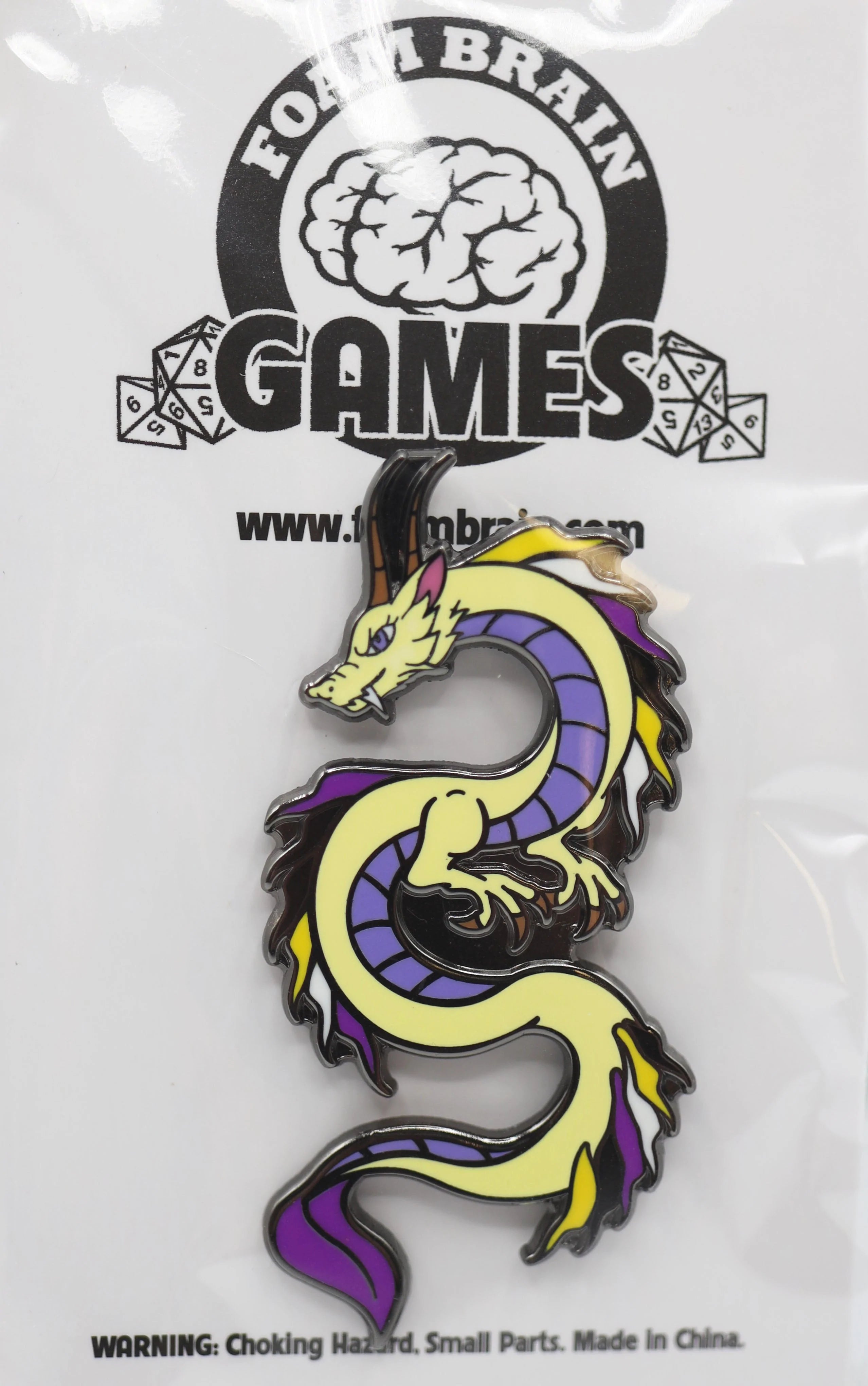 Pride Dragon Pins - Nonbinary Pins Foam Brain Games    | Red Claw Gaming
