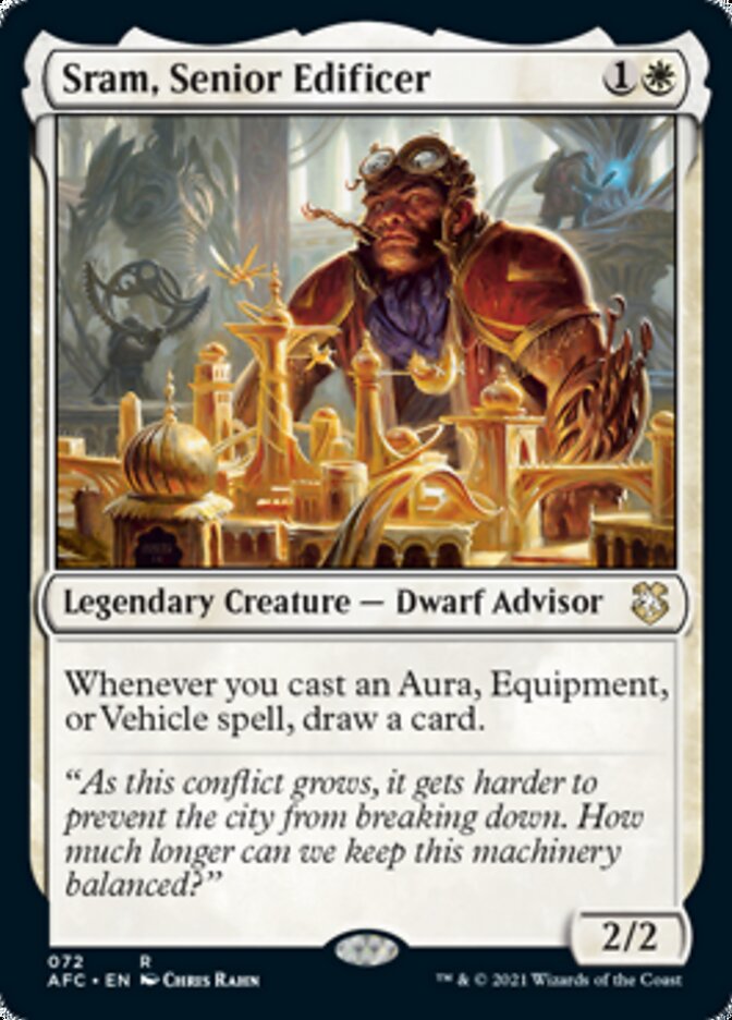 Sram, Senior Edificer [Dungeons & Dragons: Adventures in the Forgotten Realms Commander] MTG Single Magic: The Gathering    | Red Claw Gaming