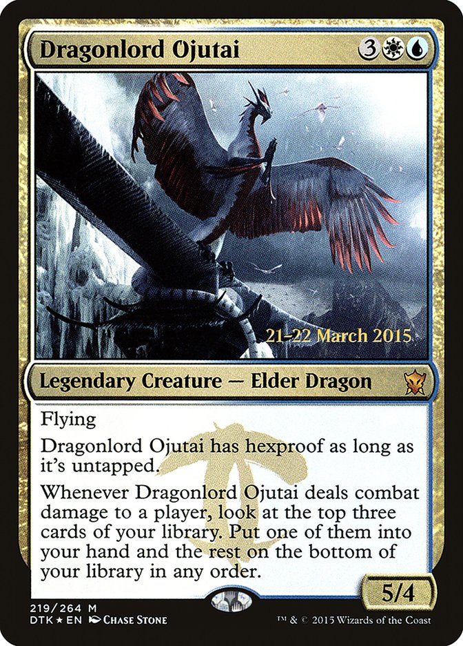 Dragonlord Ojutai [Dragons of Tarkir Prerelease Promos] MTG Single Magic: The Gathering    | Red Claw Gaming