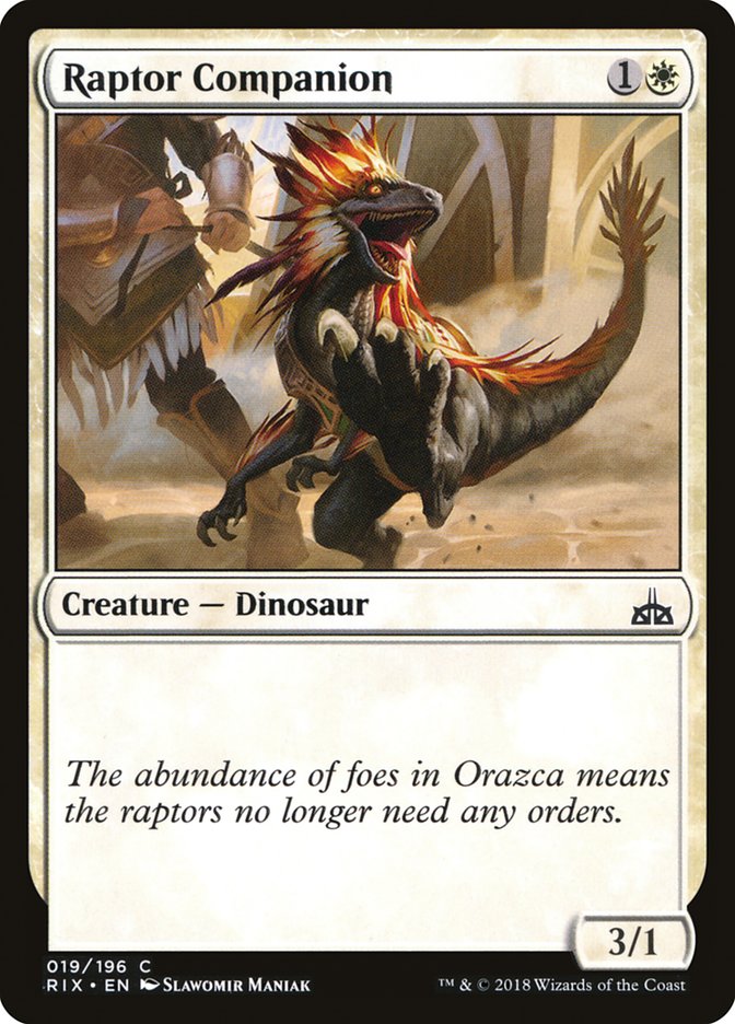 Raptor Companion [Rivals of Ixalan] MTG Single Magic: The Gathering    | Red Claw Gaming
