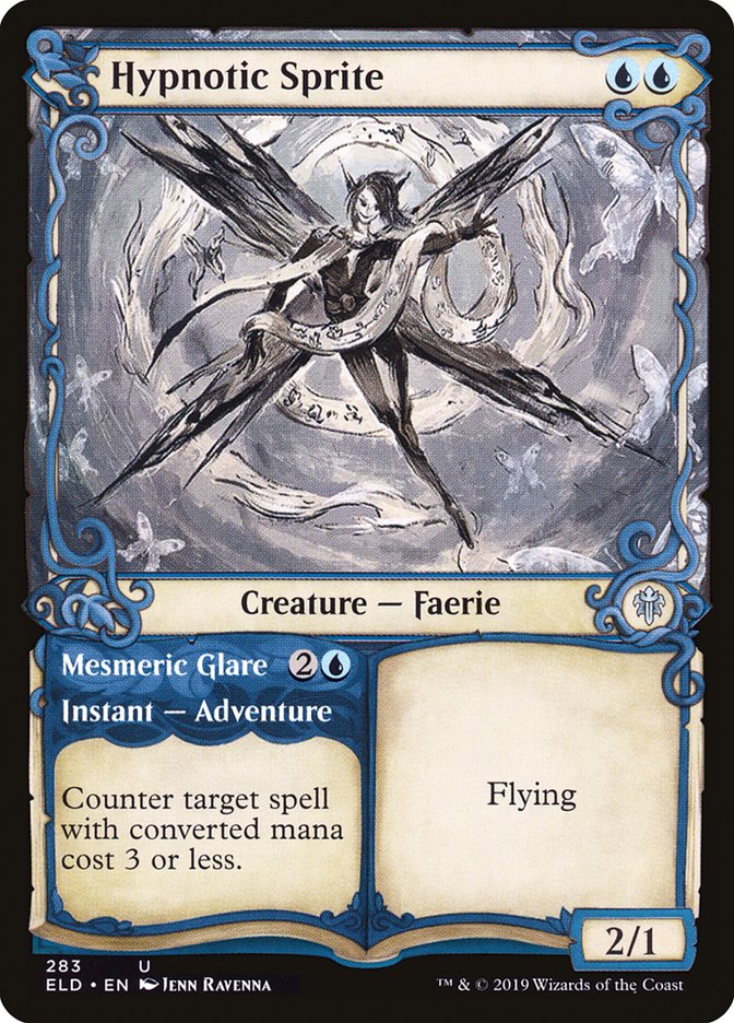 Hypnotic Sprite // Mesmeric Glare (Showcase) [Throne of Eldraine] MTG Single Magic: The Gathering    | Red Claw Gaming
