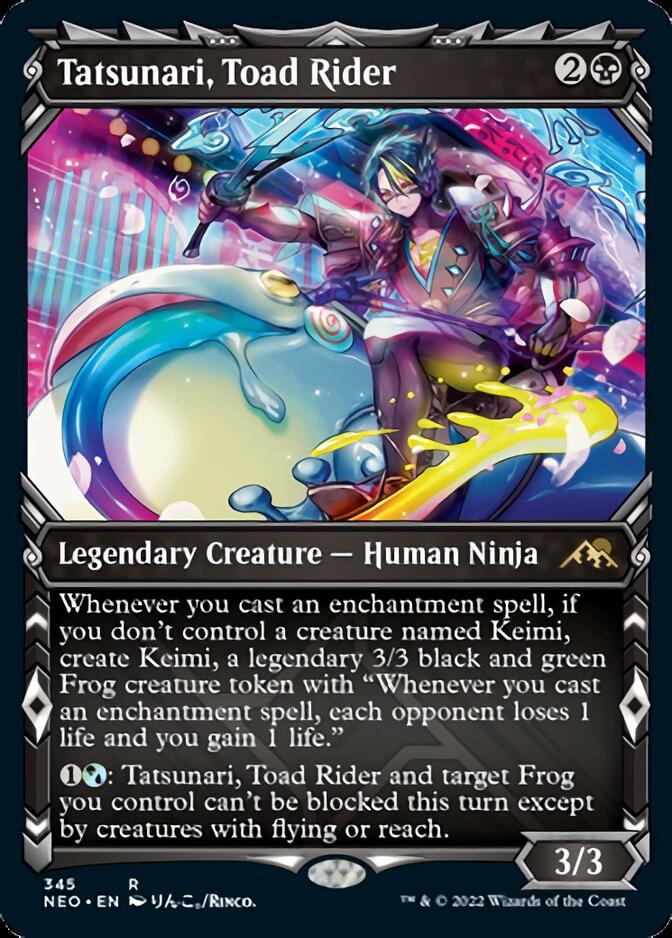 Tatsunari, Toad Rider (Showcase Ninja) [Kamigawa: Neon Dynasty] MTG Single Magic: The Gathering    | Red Claw Gaming