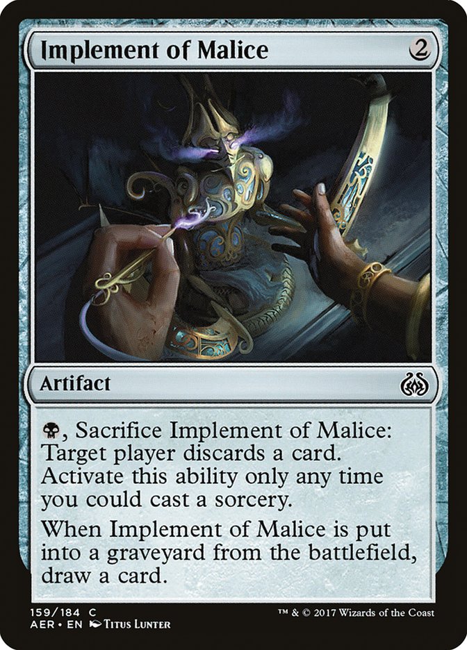 Implement of Malice [Aether Revolt] MTG Single Magic: The Gathering    | Red Claw Gaming
