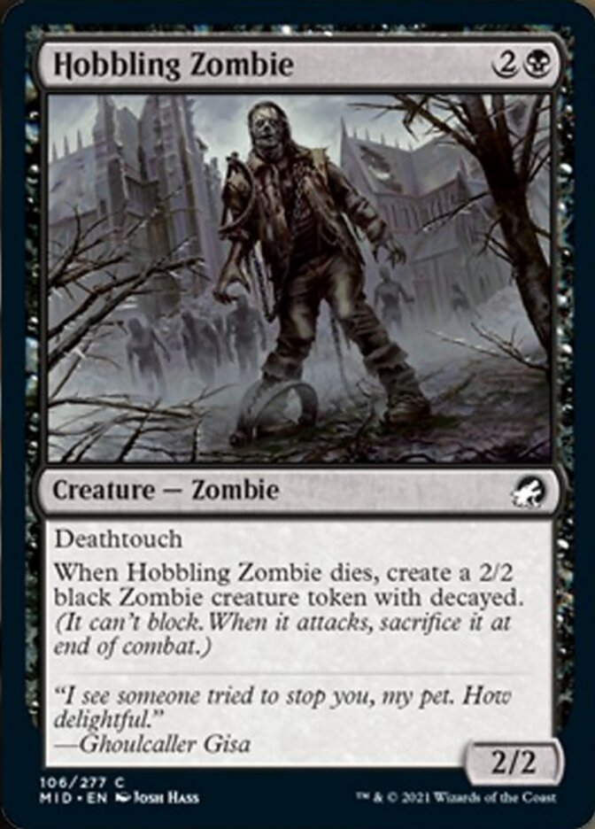 Hobbling Zombie [Innistrad: Midnight Hunt] MTG Single Magic: The Gathering    | Red Claw Gaming