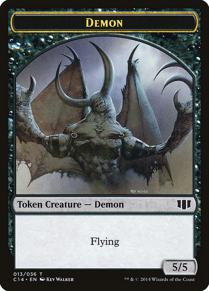 Demon (013/036) // Zombie (016/036) Double-Sided Token [Commander 2014 Tokens] MTG Single Magic: The Gathering    | Red Claw Gaming