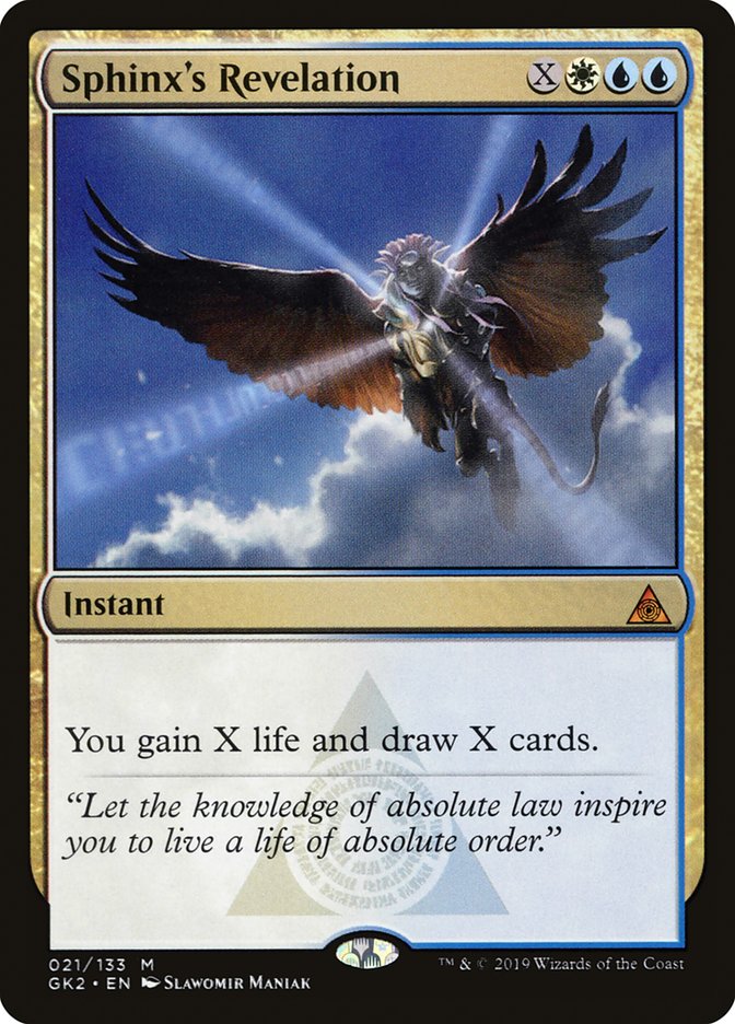 Sphinx's Revelation [Ravnica Allegiance Guild Kit] MTG Single Magic: The Gathering    | Red Claw Gaming