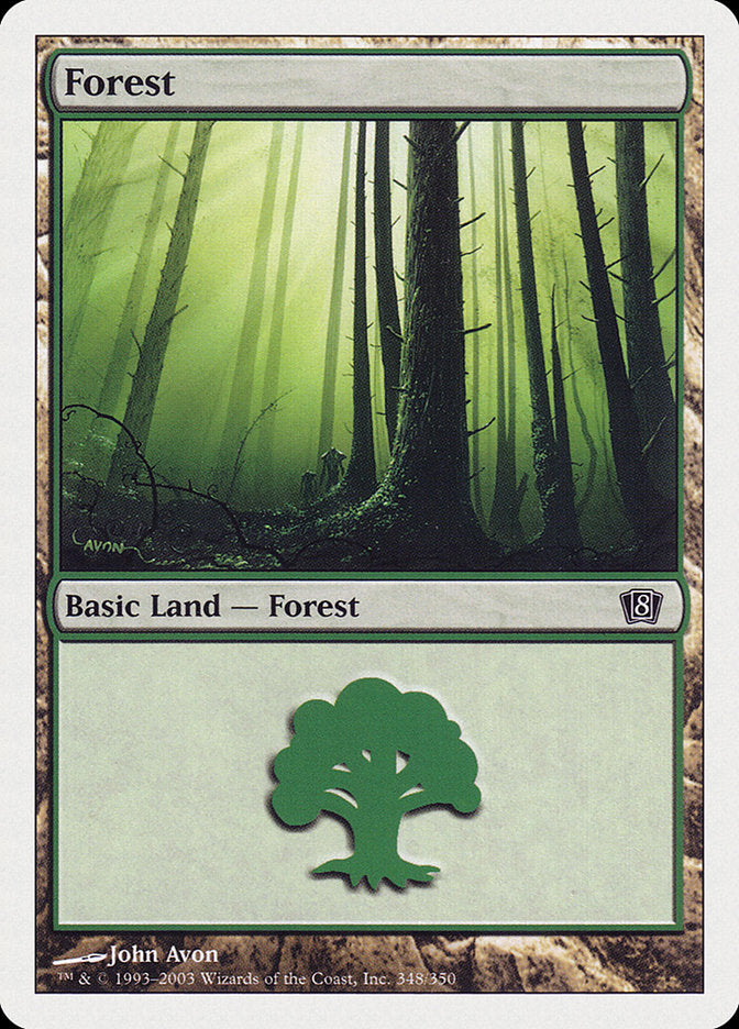 Forest (348) [Eighth Edition] MTG Single Magic: The Gathering    | Red Claw Gaming