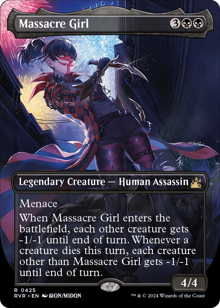 Massacre Girl (Anime Borderless) [Ravnica Remastered] MTG Single Magic: The Gathering    | Red Claw Gaming