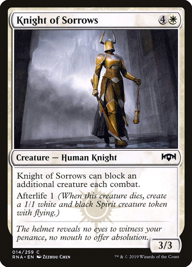 Knight of Sorrows [Ravnica Allegiance] MTG Single Magic: The Gathering    | Red Claw Gaming