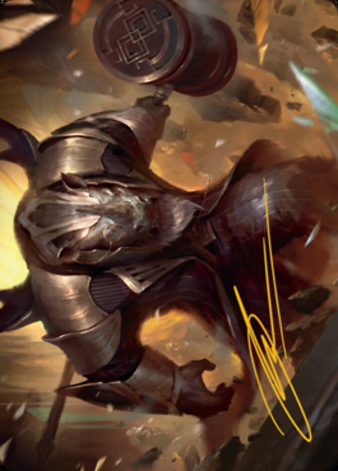 Perrie, the Pulverizer Art Card (Gold-Stamped Signature) [Streets of New Capenna Art Series] MTG Single Magic: The Gathering    | Red Claw Gaming