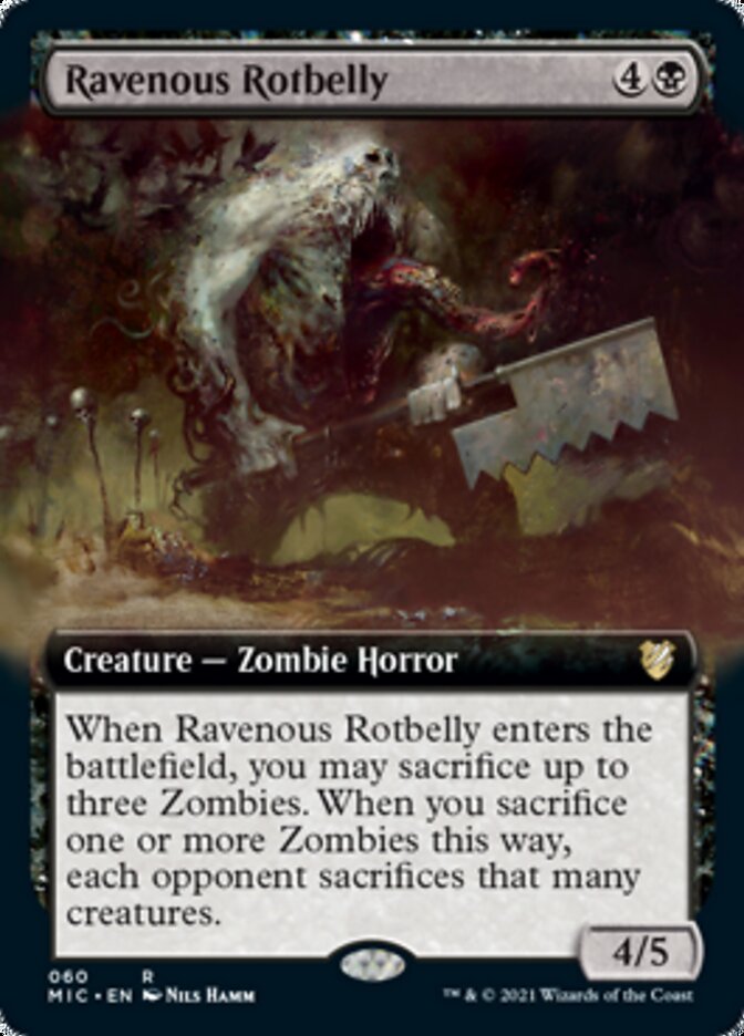 Ravenous Rotbelly (Extended Art) [Innistrad: Midnight Hunt Commander] MTG Single Magic: The Gathering    | Red Claw Gaming