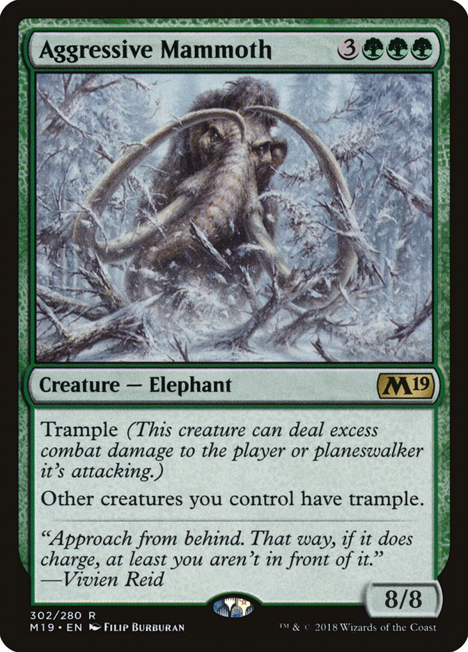 Aggressive Mammoth [Core Set 2019] MTG Single Magic: The Gathering    | Red Claw Gaming