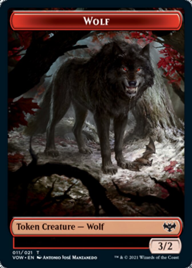 Wolf Token (011) [Innistrad: Crimson Vow Tokens] MTG Single Magic: The Gathering    | Red Claw Gaming