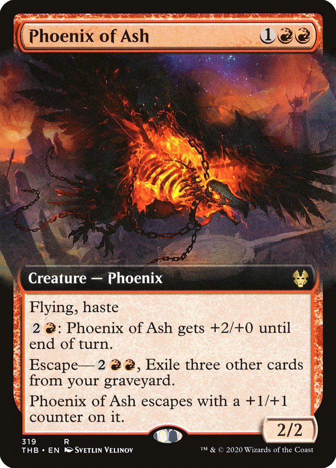 Phoenix of Ash (Extended Art) [Theros Beyond Death] MTG Single Magic: The Gathering    | Red Claw Gaming