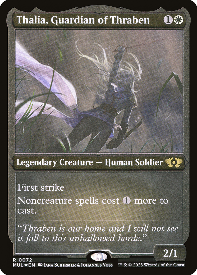 Thalia, Guardian of Thraben (Foil Etched) [Multiverse Legends] MTG Single Magic: The Gathering    | Red Claw Gaming