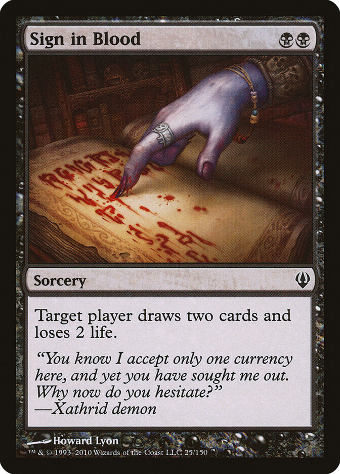 Sign in Blood [Archenemy] MTG Single Magic: The Gathering    | Red Claw Gaming