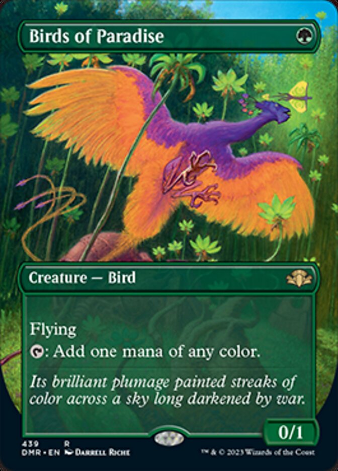 Birds of Paradise (Borderless Alternate Art) [Dominaria Remastered] MTG Single Magic: The Gathering    | Red Claw Gaming