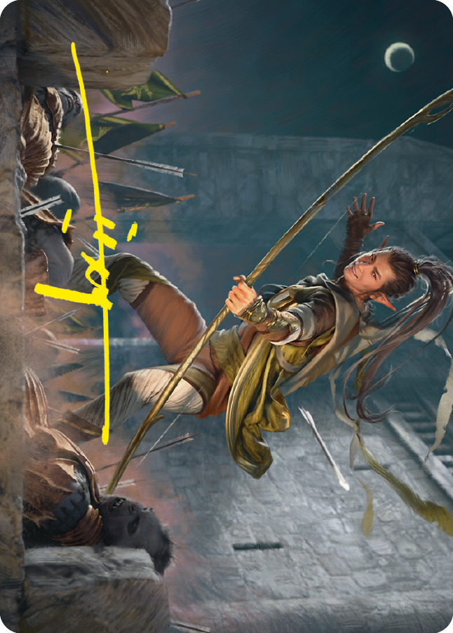 Legolas, Counter of Kills Art Card (Gold-Stamped Signature) [The Lord of the Rings: Tales of Middle-earth Art Series] MTG Single Magic: The Gathering    | Red Claw Gaming